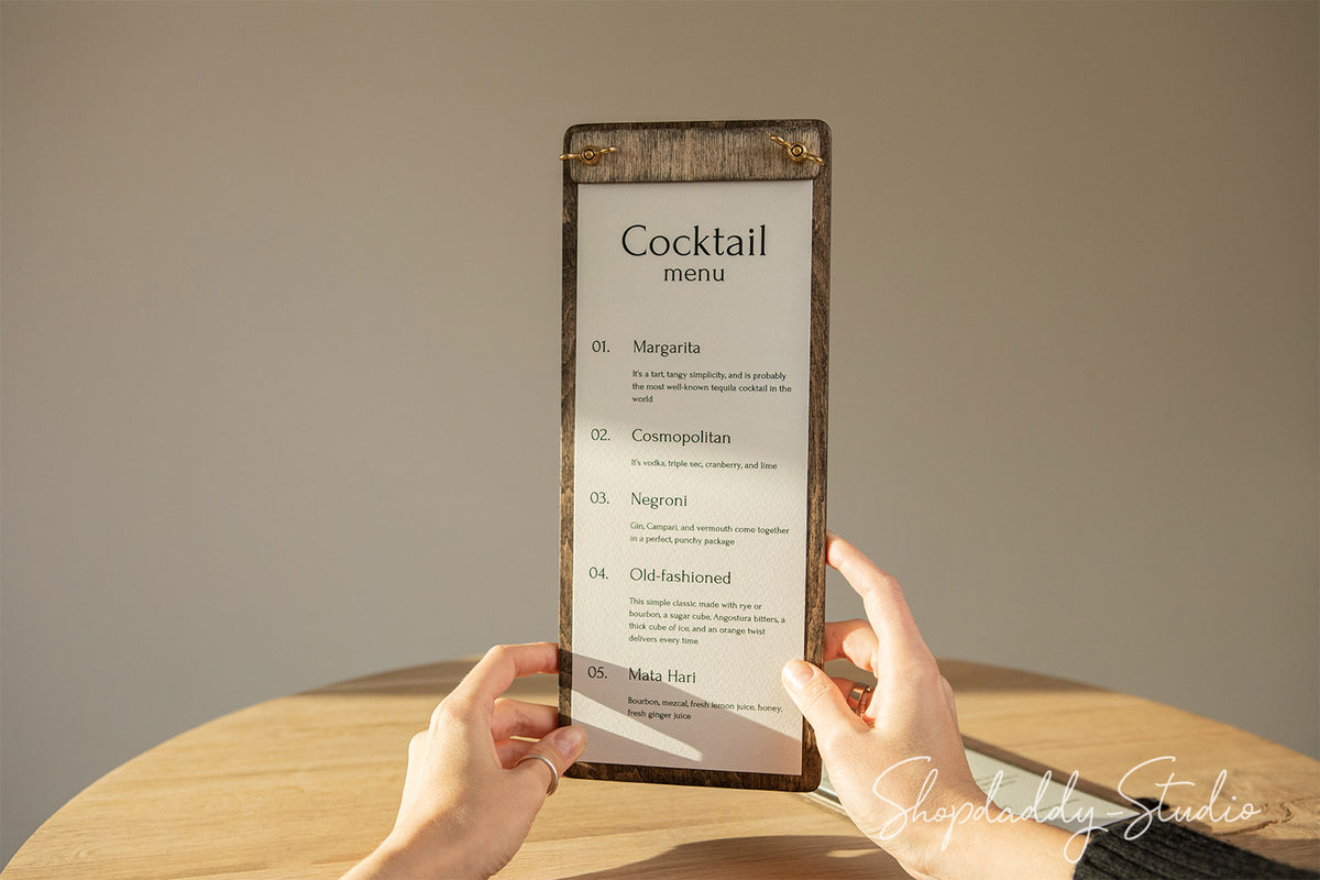 Wood Menu Holder for Restaurant
