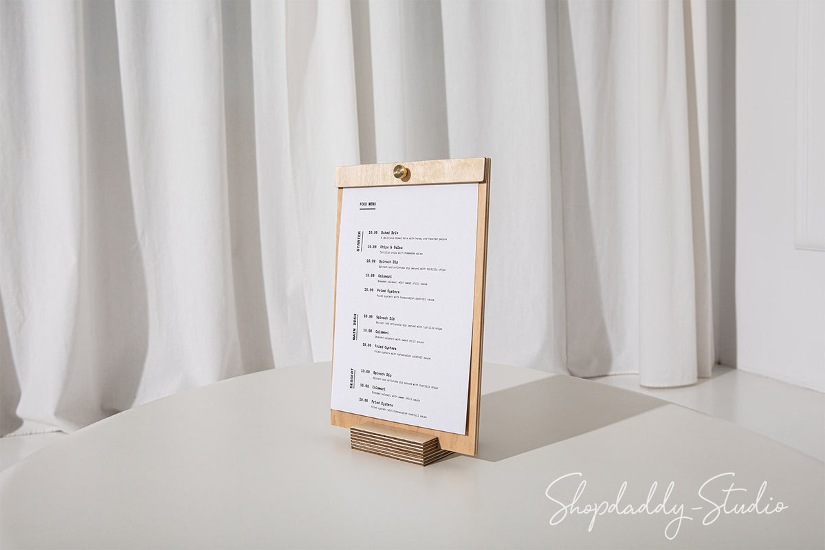 Wood Table Stand For Menu for restaurant