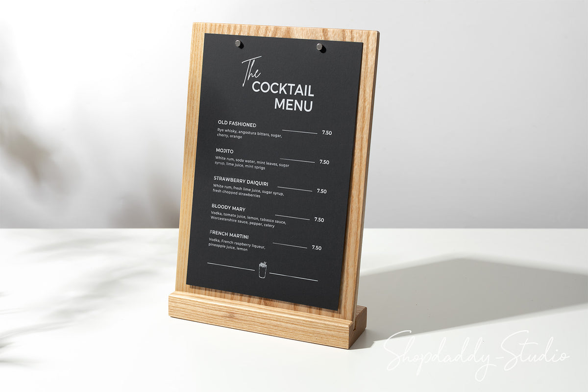 Wooden Angled Table Stand with Magnets Menu Display Stand