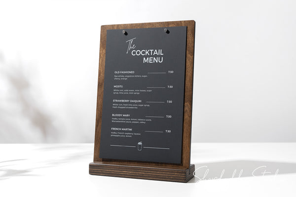 Wooden Angled Table Stand with Magnets Plywood Menu Stand