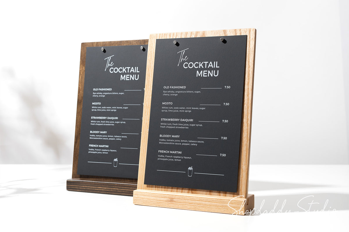 Wooden Angled Table Stand with Magnets Signage Table Stand