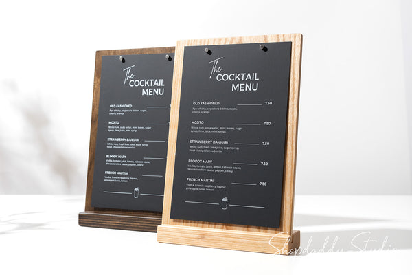 Wooden Angled Table Stand with Magnets Signage Table Stand