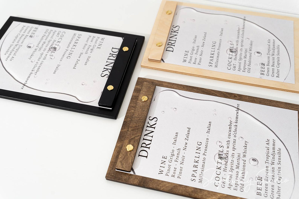 Wooden Menu Board for drinks