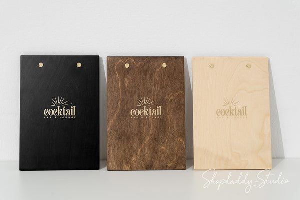Wooden Menu Board with logo