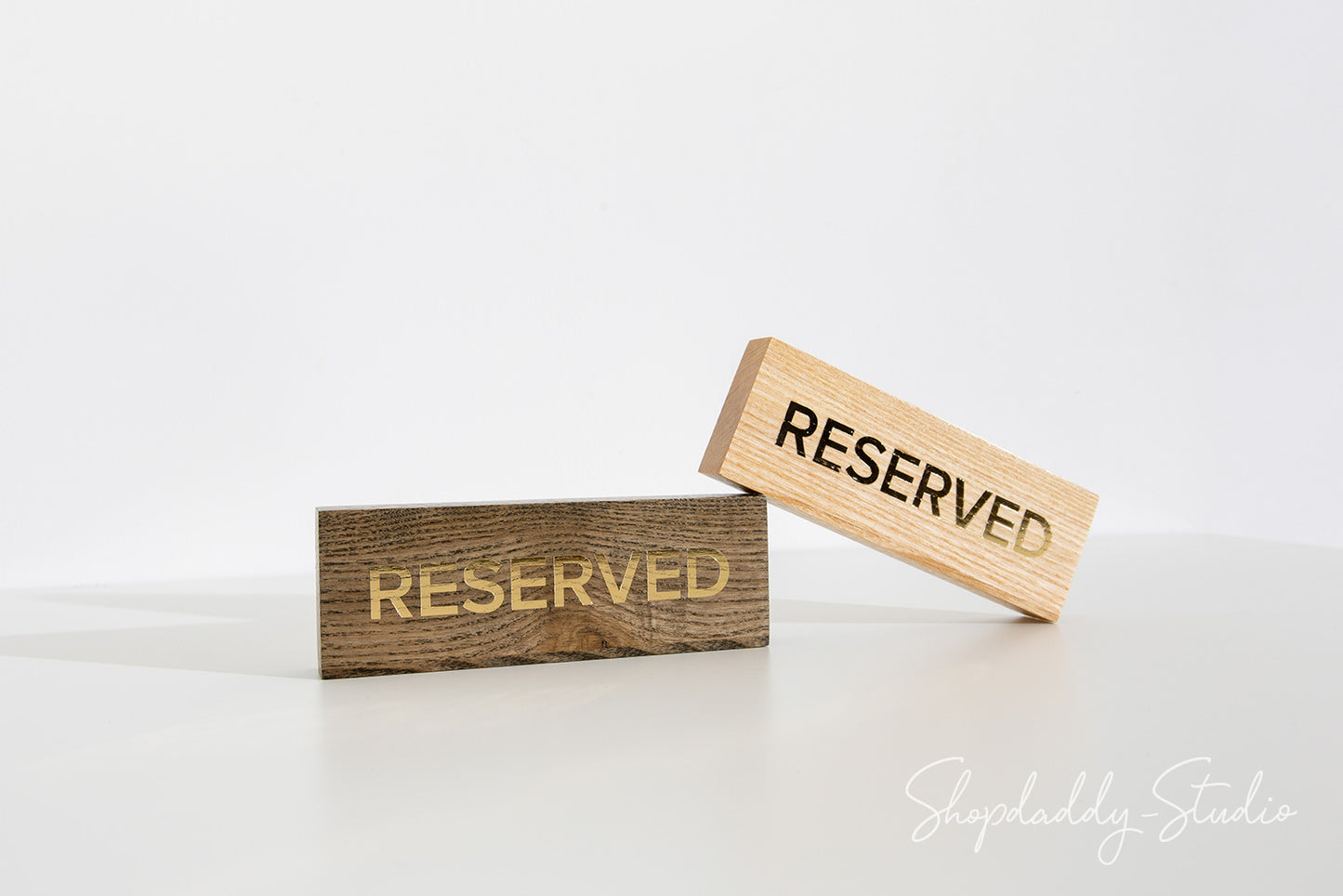 Wooden Reservation seating Sign With Gold Debossing for bar