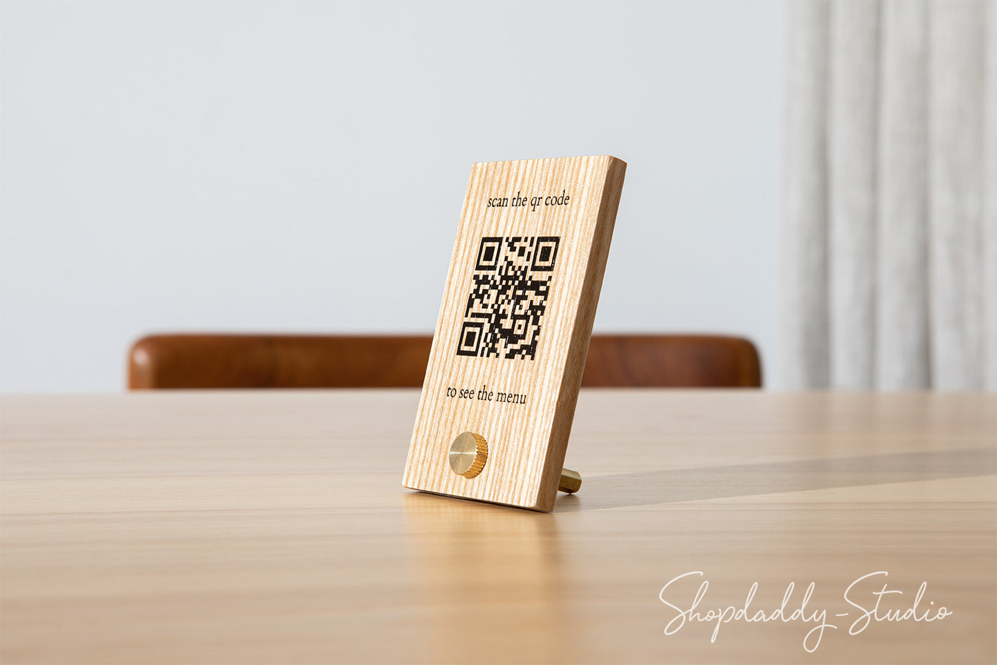 Wooden Stand QR Code Sign