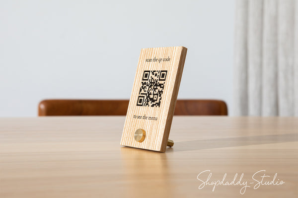 Wooden Stand QR Code Sign