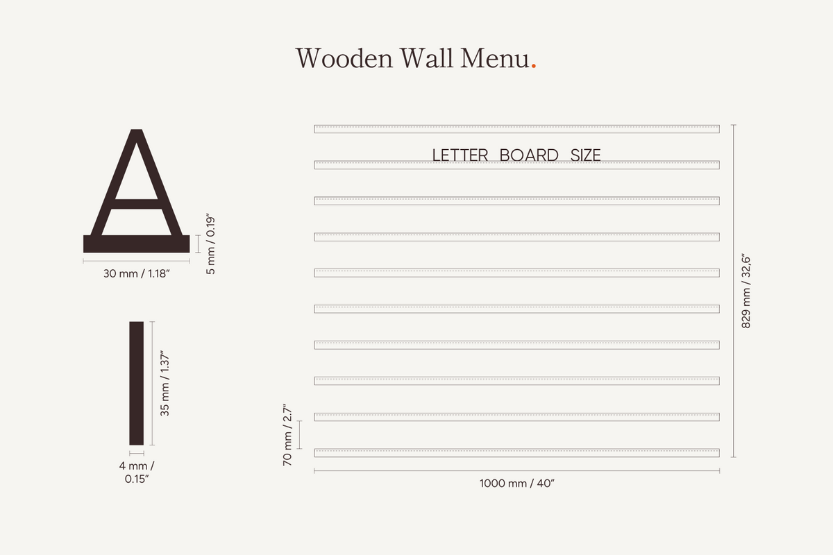 Matt Lacquer Wall Menu Letter Board