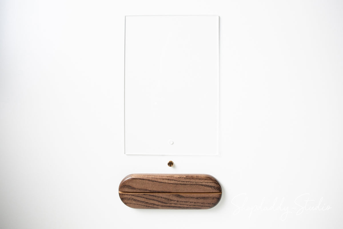 Personalized Walnut Wooden/Acrylic Table Top Menu Stand