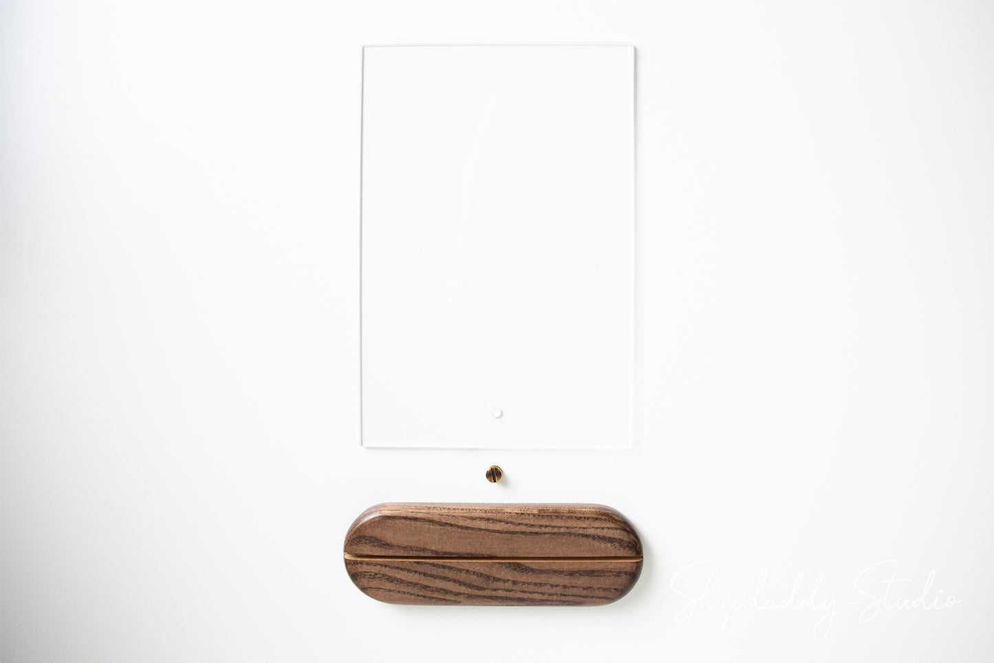 Personalized Walnut Wooden/Acrylic Table Top Menu Stand