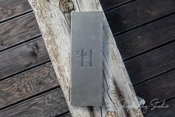 Bar Green-Gray Double Leather Menu Cover with Elastic Band