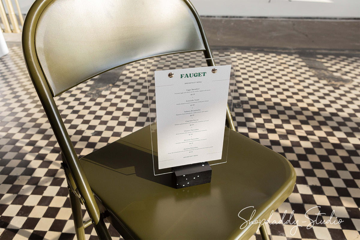 custom Acrylic Tabletop Menu Holder