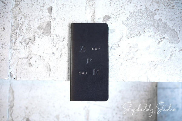 Black Italian Leather Bill Presenter with your logo