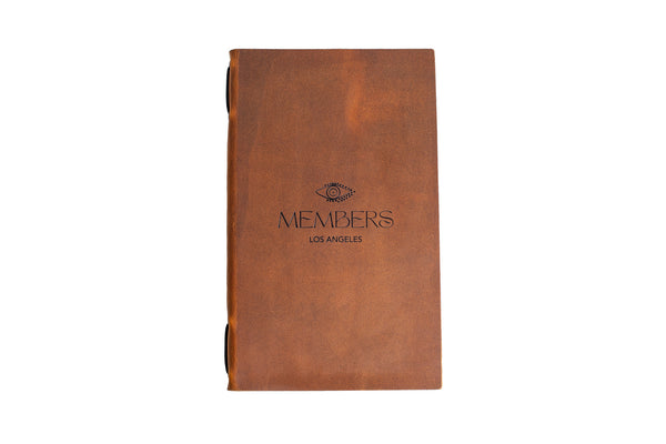 Rusty Double Leather Menu Folder with Elastic Band
