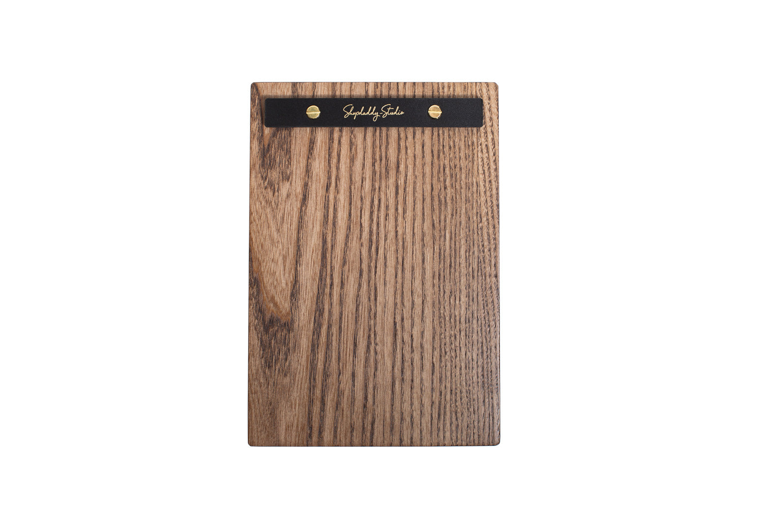 Walnut Wooden Menu Holder With Leather Plank – Shopdaddy-Studio