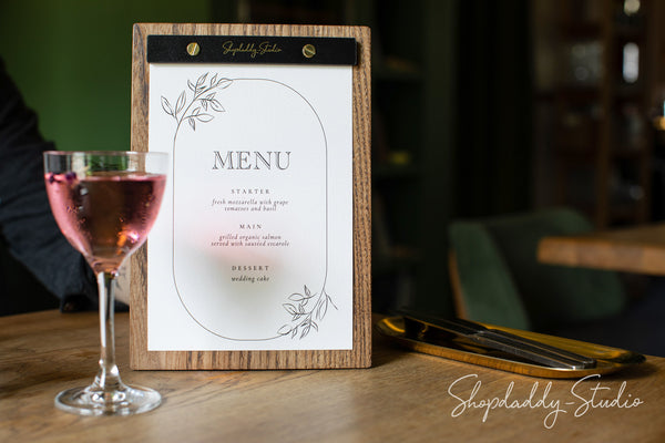 Custom Wooden Menu Board with logo