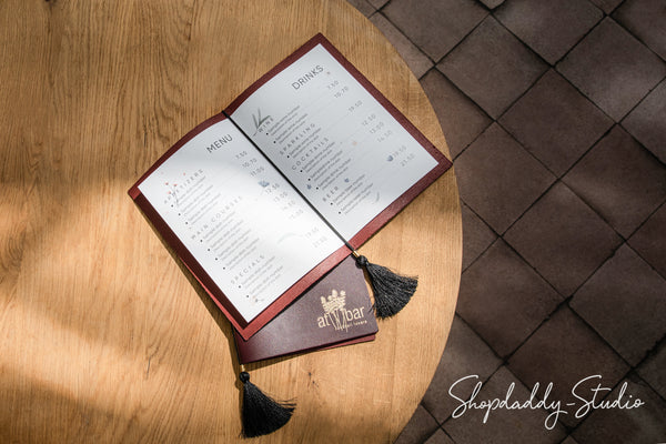 Purple Thick Leather Menu Cover with Tassel – Shopdaddy-Studio