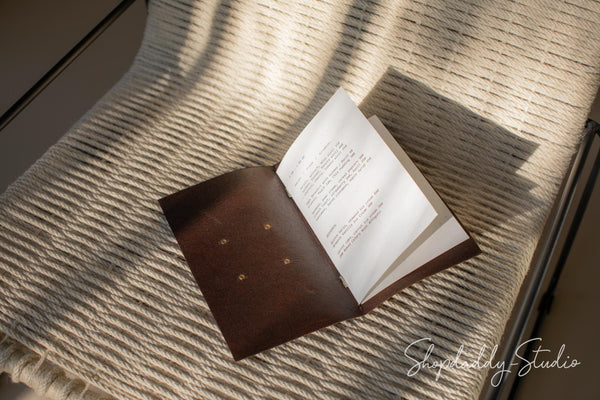 Brown Thick Leather Menu Cover with Brass Lable for food menu