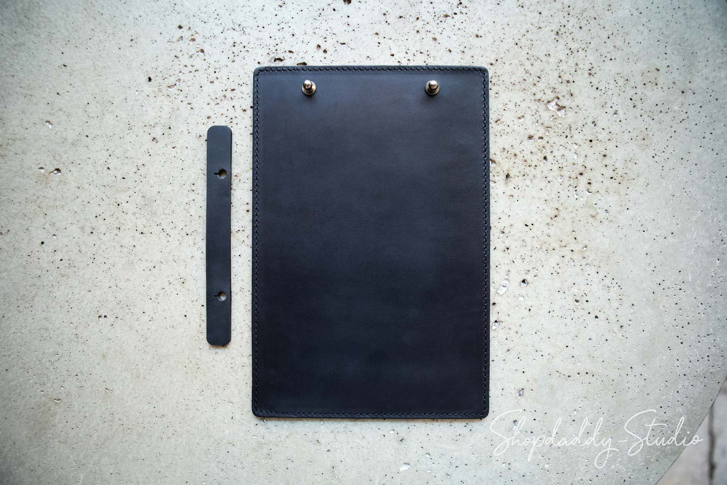 leather Menu cover with caburn plank