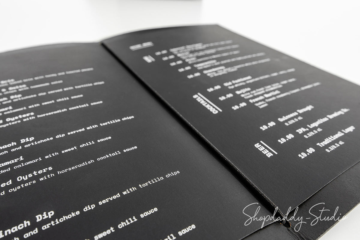 Custom logo menu holder made from recycled leather
