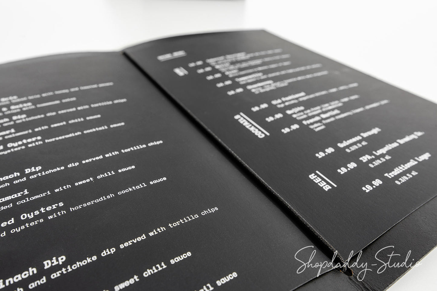 Custom logo menu holder made from recycled leather