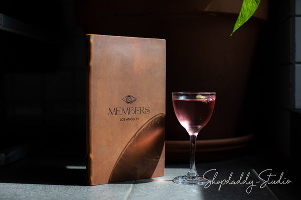 Rusty Double Leather Menu Cover with Elastic Band