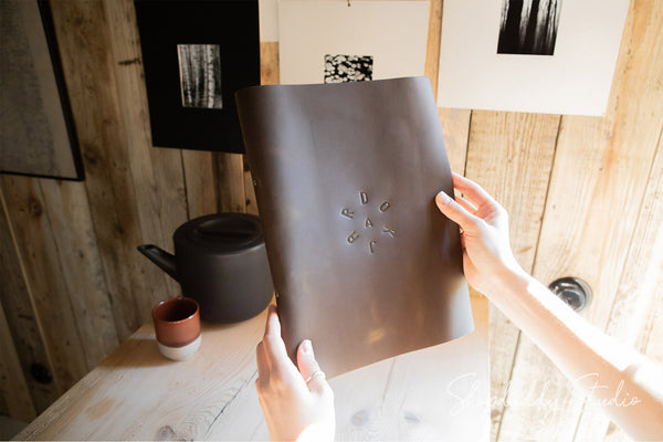 Olive Menu Cover with Rings Mechanism with  logo