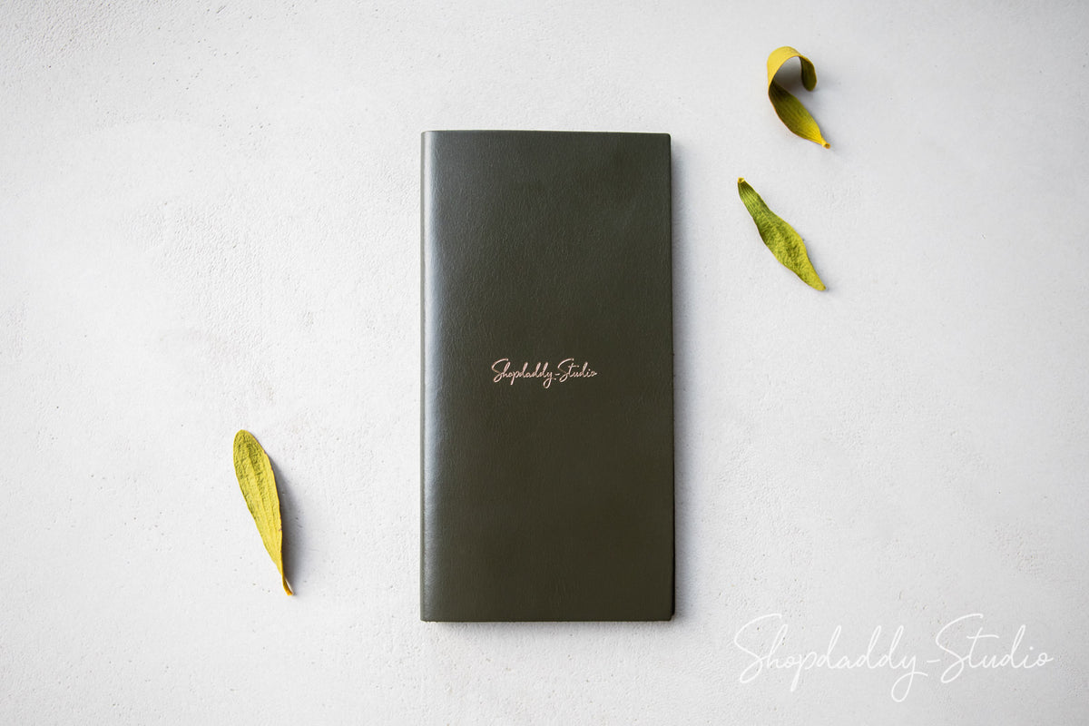 Bar Green Italian Leather Check Holder