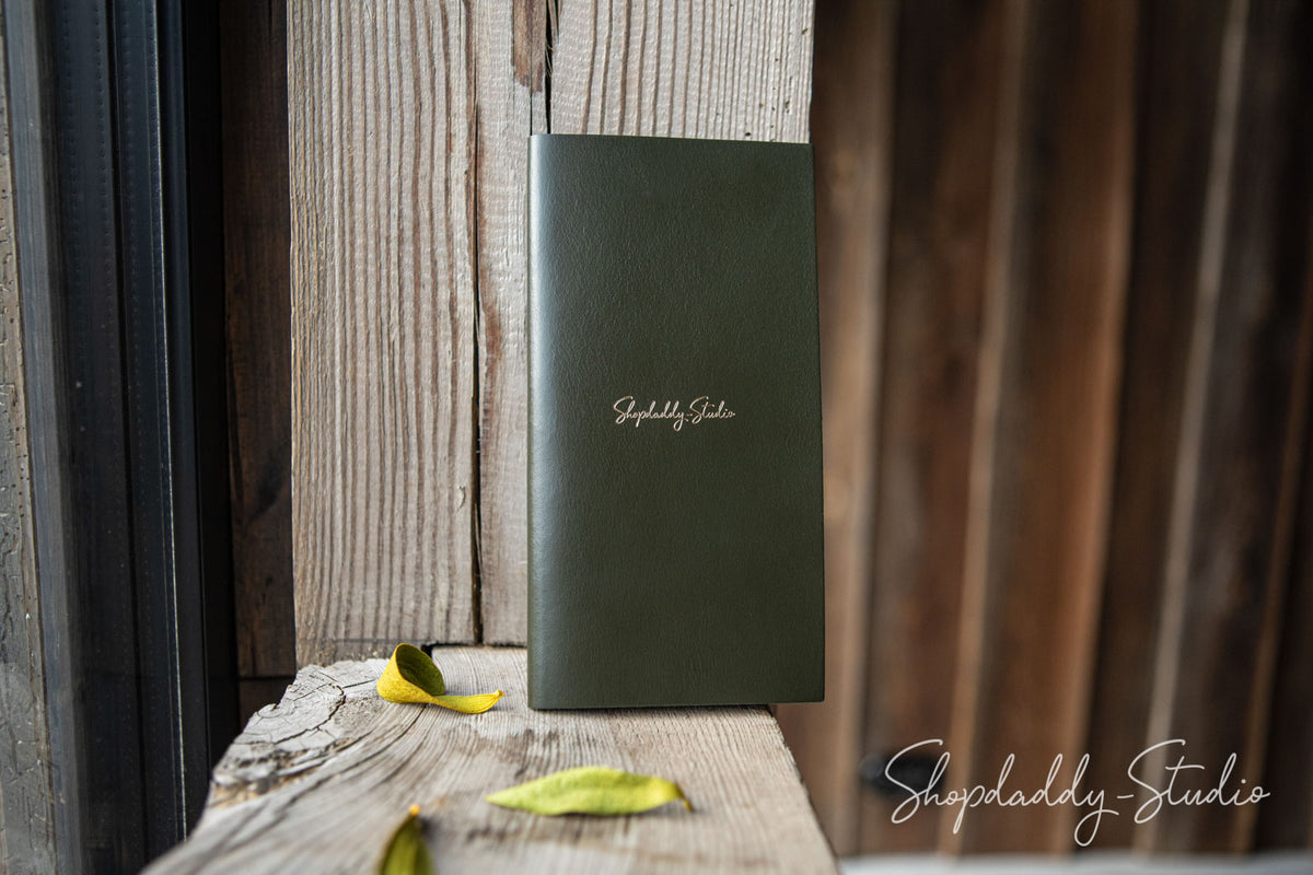 Green Italian Leather Bill Holder with your logo