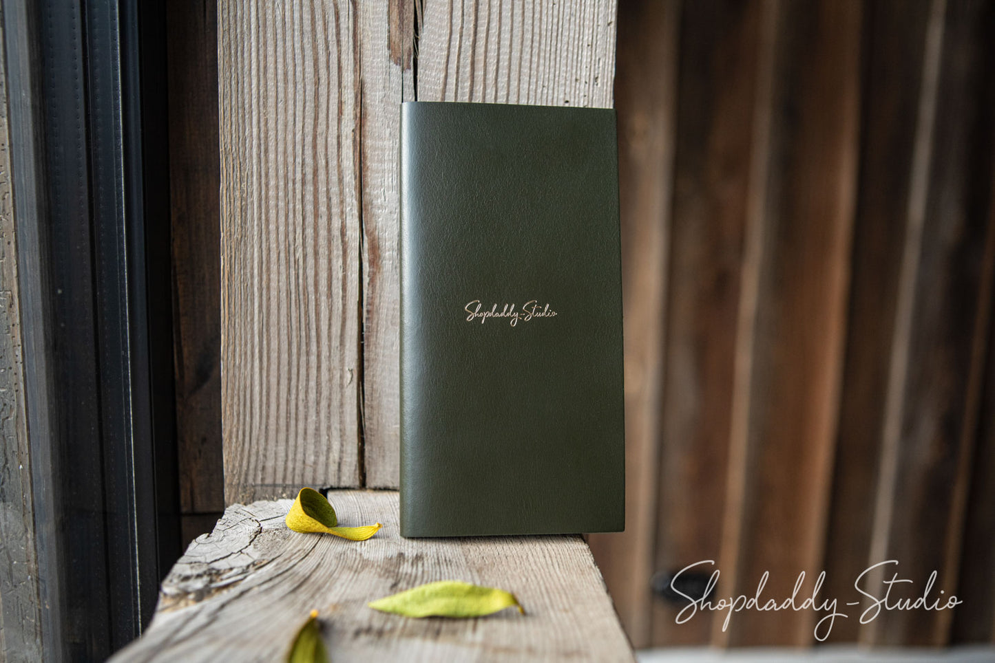 Green Italian Leather Bill Holder with your logo