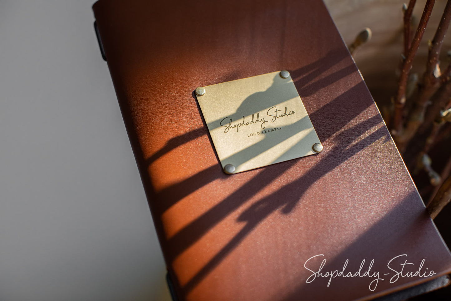 Restaurant Leather Menu Cover with Brass Lable