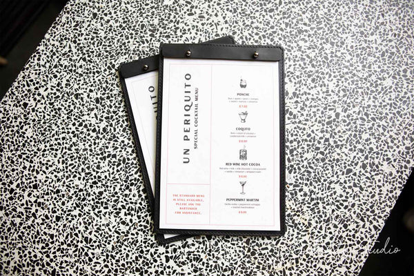 personalized leather menu board for restaurant
