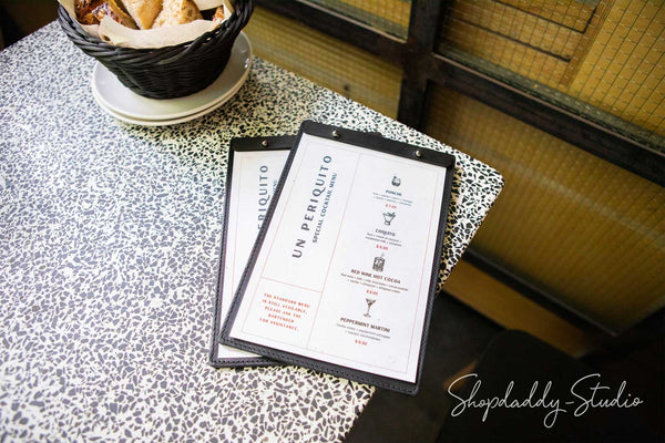 personalized menu board with logo for restaurant