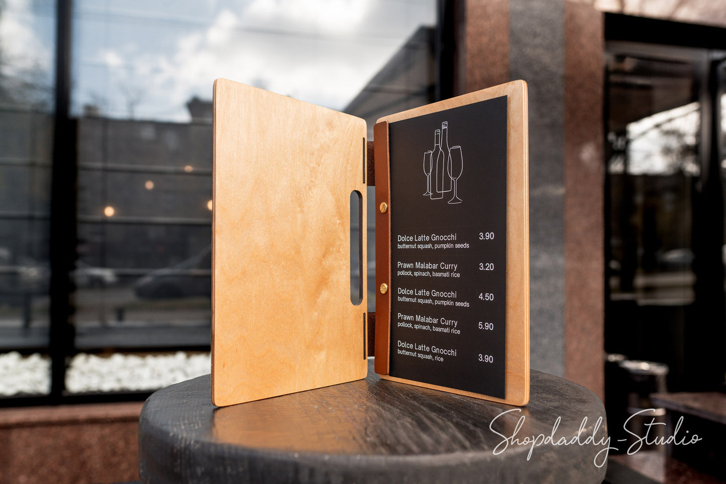 premium quality Wooden Menu Holder with Slot for restaurant