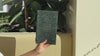 Green Leather Menu Cover with Leaf Pattern
