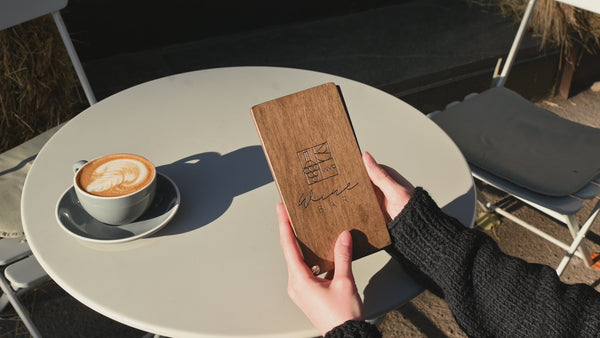 Wood Check Holder Box with Rotating Lid