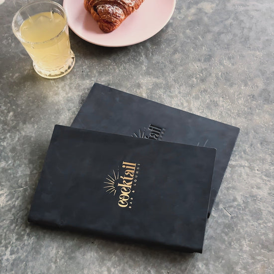 Double Leather Menu Cover with Elastic Band
