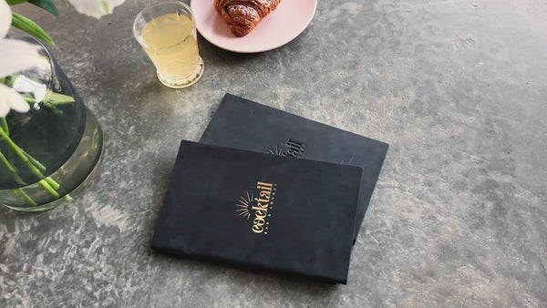 Double Leather Menu Cover with Elastic Band