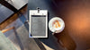 White Wooden Menu Board with Metal Ring