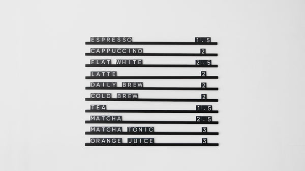 Elegant Black Wall Menu PVC Letter Board for Restaurants & Cafe
