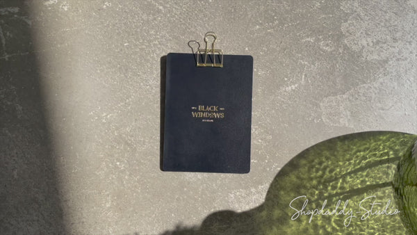 restaurant Black Menu Board with Golden Binder
