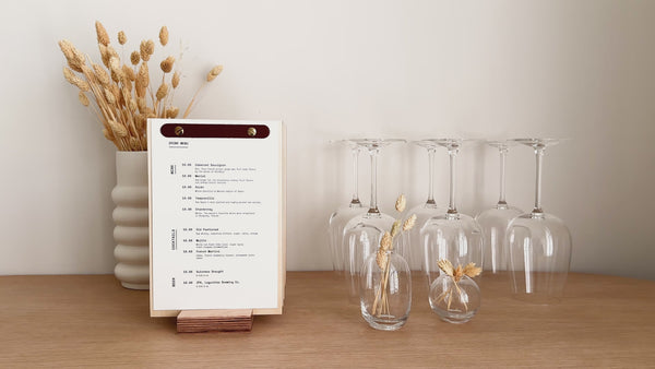Lacquer Menu Holder Set with Base (5 pcs)