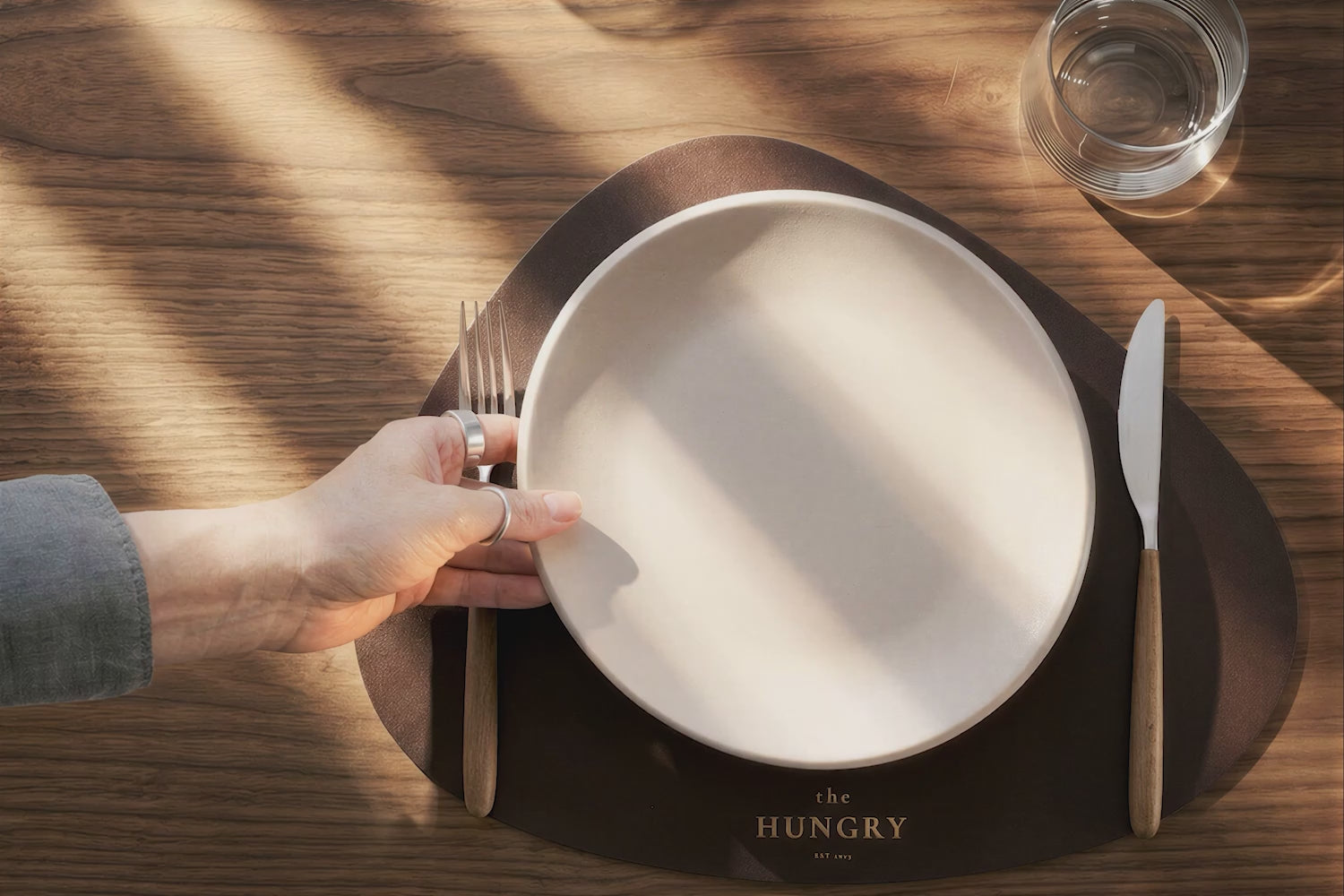 Dark Brown Thick Leather Pebble Table Dining Placemat