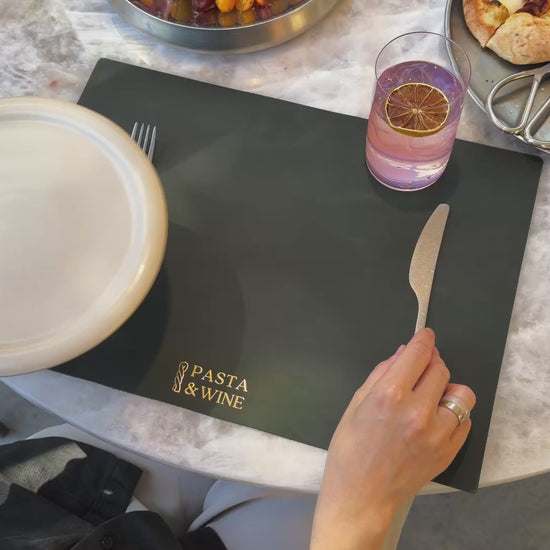 Green Leather Table Dining Placemat