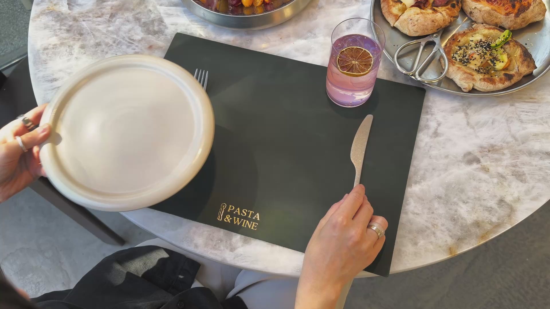Green Leather Table Dining Placemat