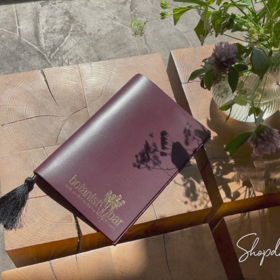 Purple Leather Menu Cover with Tassel