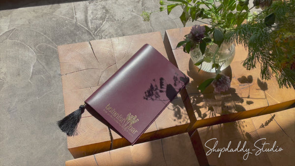 Purple Leather Menu Cover with Tassel