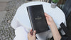 Black Menu Cover with Stitching and Elastic Band