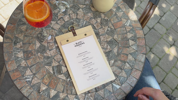 Matt Lacquer Wooden Menu Board with Metal Ring