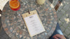 Matt Lacquer Wooden Menu Board with Metal Ring